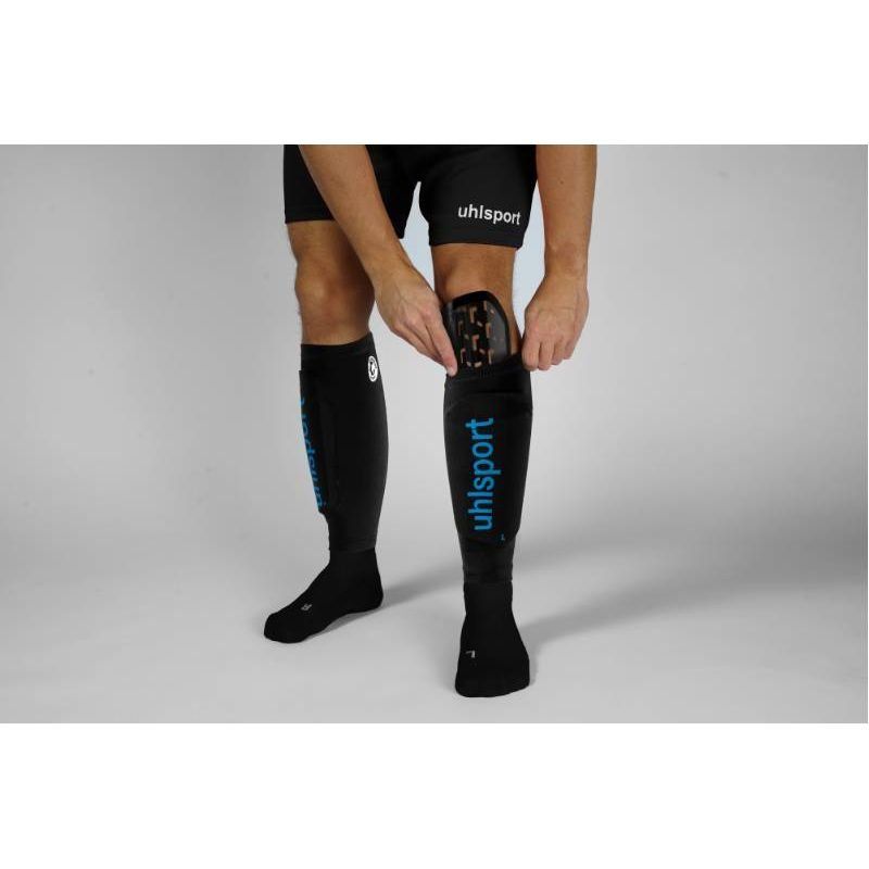 Uhlsport Protège-Tibias Cybershield - Noir/Fluo Blue