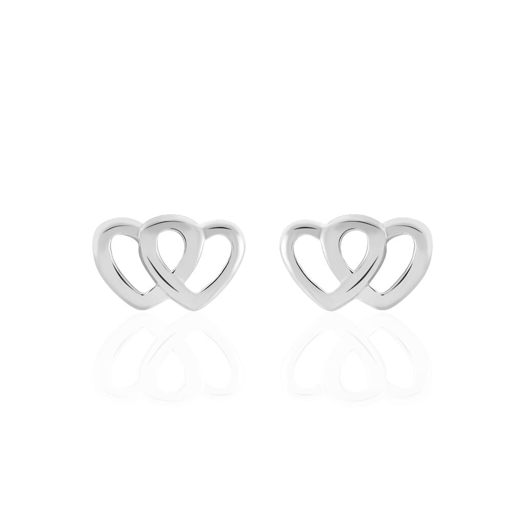 Boucles D'oreilles Puces Lehinaae Argent Blanc