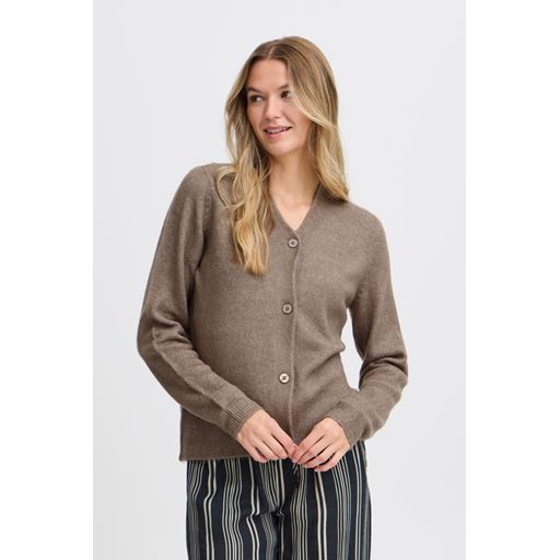 Fransa Ellis Cardigan, Walnut Melange, XXL