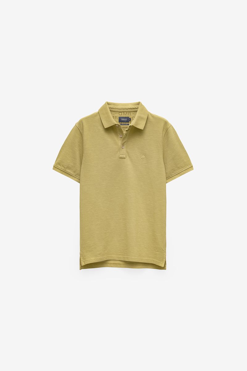 POLO GARMENT DYE EM SLUB COM LOGO