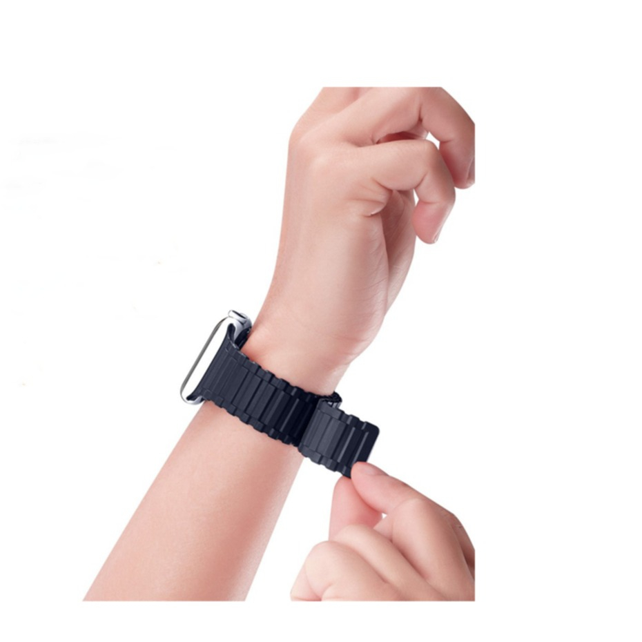 Apple Watch (49/46/45/44 mm) Silikon Sport Armband mit Magnetverschluss (Gelenkumfang: 185-255mm) - Dunkelgrün