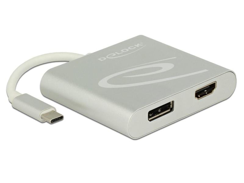 Delock Multiadapter 4K, 30 Hz USB Type-C - HDMI/DisplayPort Aktiver Konverter, Single / Multi Stream Transport Hub