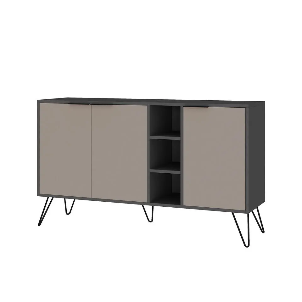 Emob Dressoir Woody Fashion - 142 x 35,6 x 83 cm - Grijs