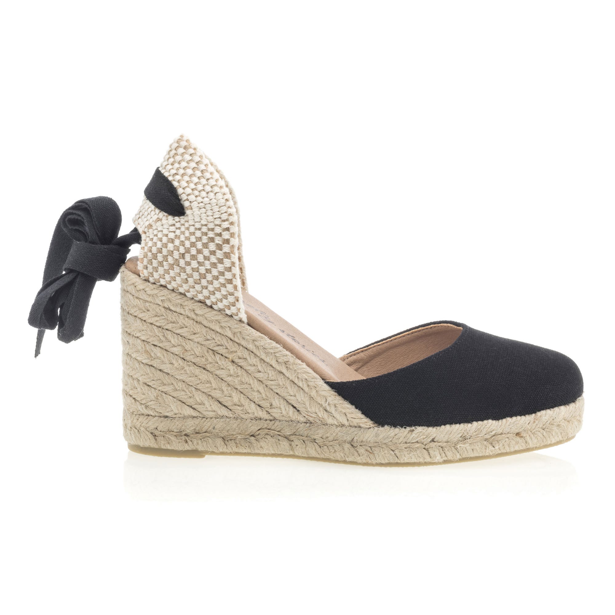 Espadrilles à talon compensé Femme noir