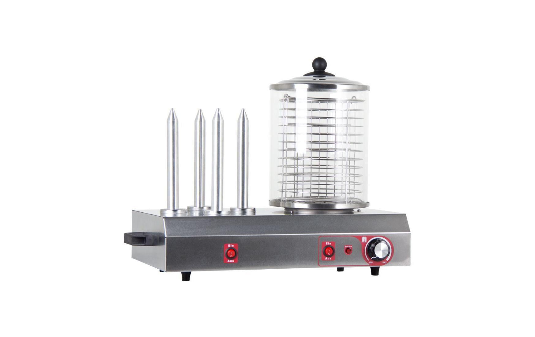 Hot Dog Maschine mit 4 Spiessen<br>Mit vier Aluminium-Spitzen