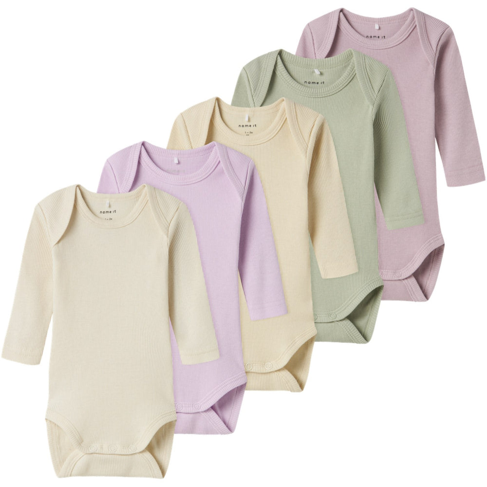 Køb Name It Winsome Orchid Body 5-Pack Solid Rib Noos