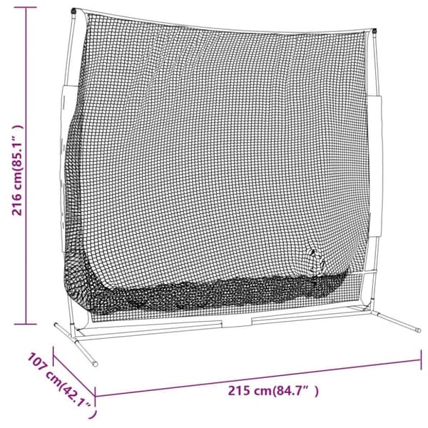 vidaXL Golfnett svart og oransje 215x107x216 cm polyester