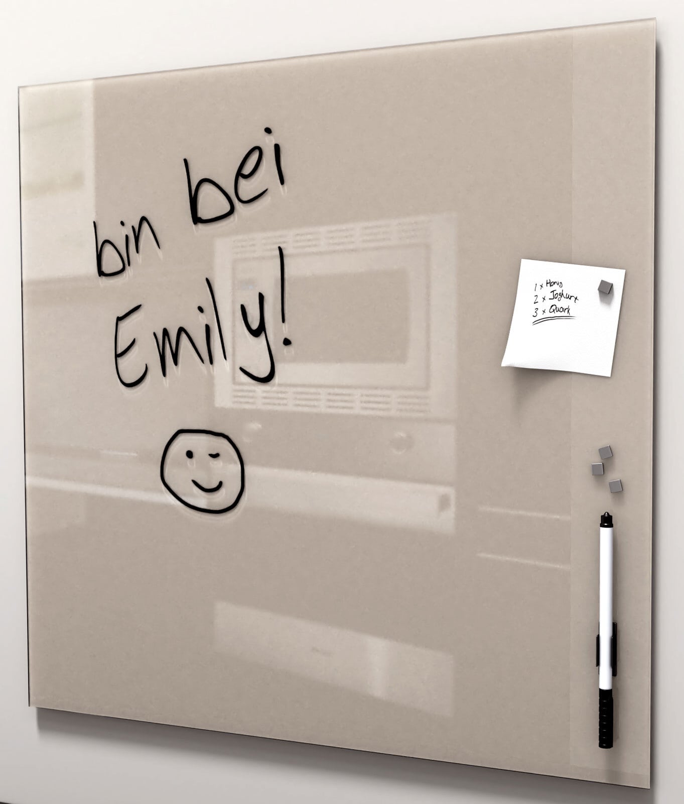 PRO ART Memoboard 50 x 50 cm Metall beige