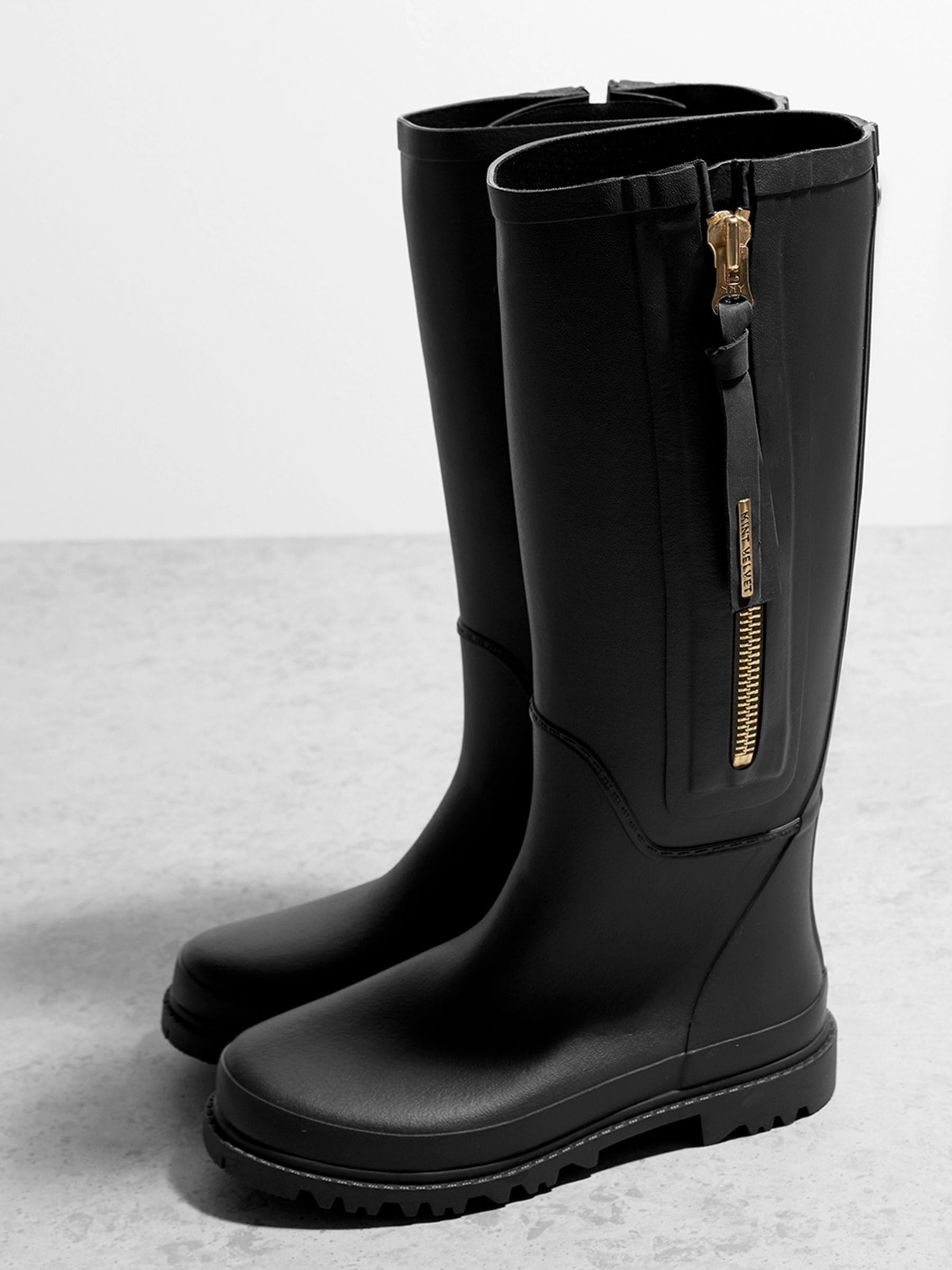 Zwart - Mint Velvet April regenlaarzen met rits