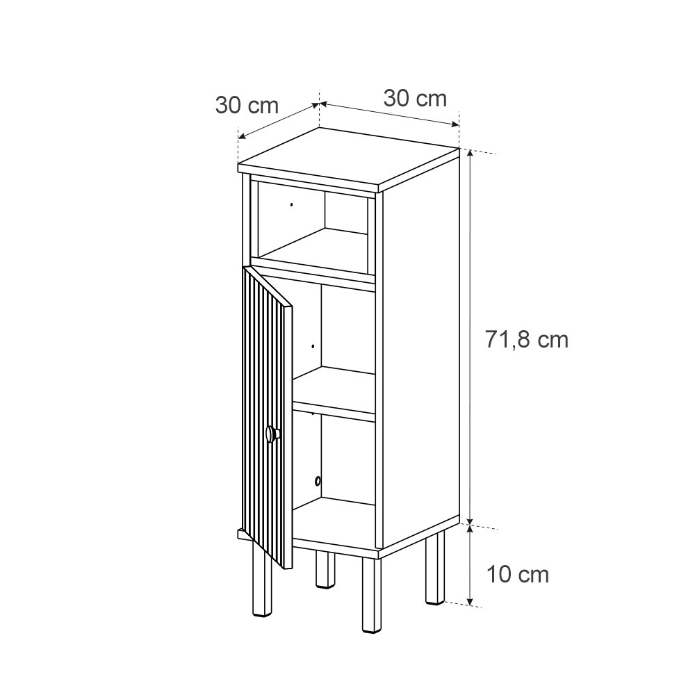 Vicco Midischrank Aquis 30 x 86,8 cm, Sonoma Anthrazit, Badezimmer, modern