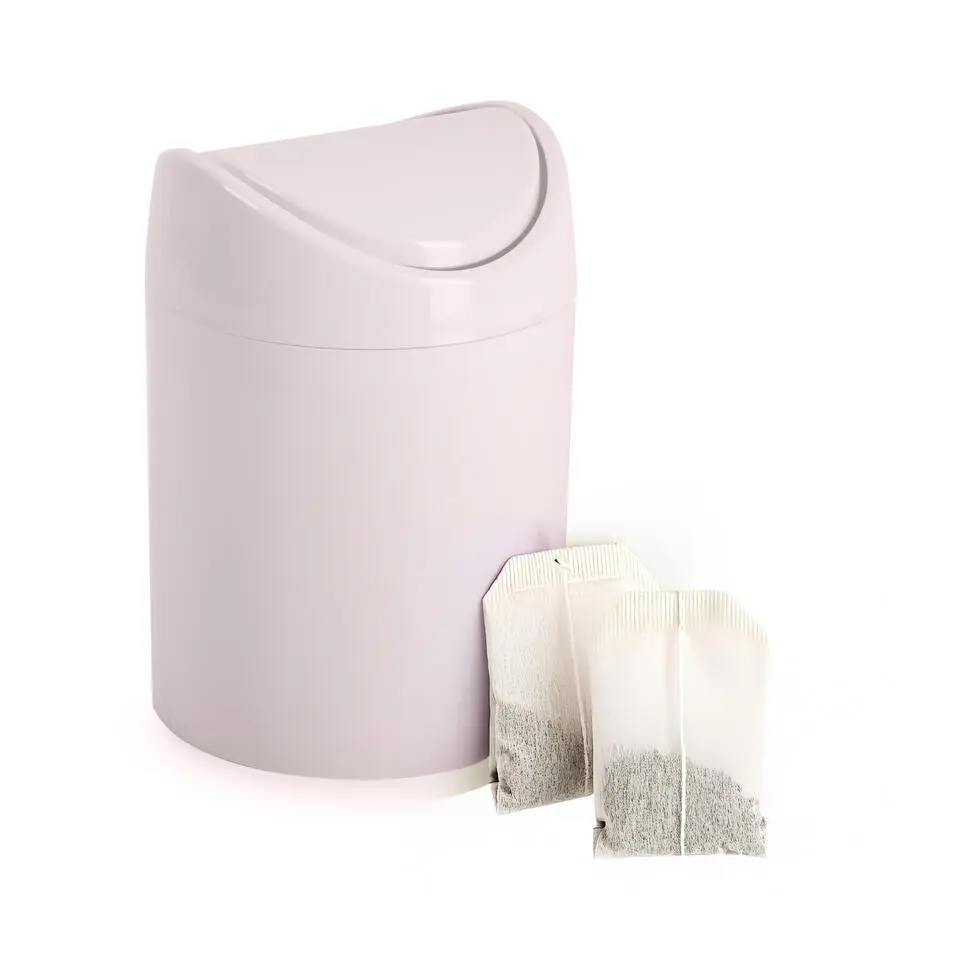 Plasticforte Mini prullenbakje - roze - kunststof - aanrechtmodel