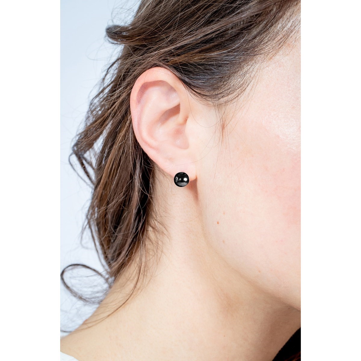 Boucles d'oreilles clous en Acier 316L et céramique - blanc brillant