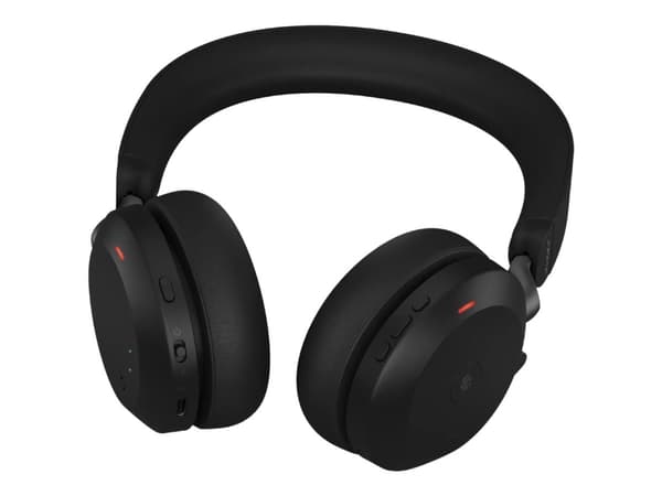 Jabra Evolve2 75 - Hodesett - på øret - Bluetooth - trådløst, kabling - aktiv støyreduksjon - USB-A - støyisolerende - svart - Sertifisert for Micros