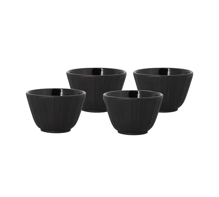 Lot de 4 tasses en fonte noire 12cl - The Kitchenette