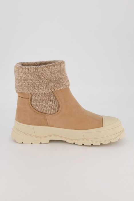 Caprice Leder-Boots, Strickschaft, Komfortweite