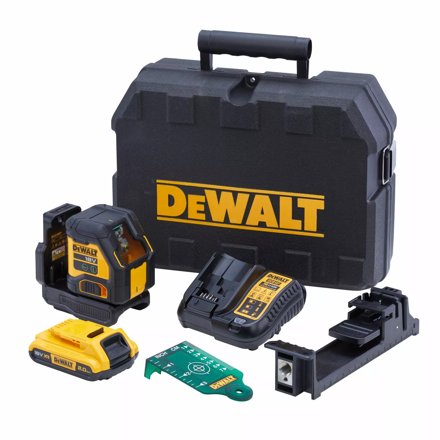 DeWALT DCLE34021D1 18V Kruislijnlaser set in koffer - Groen - 2x 55m - 2 lijnen - IP54