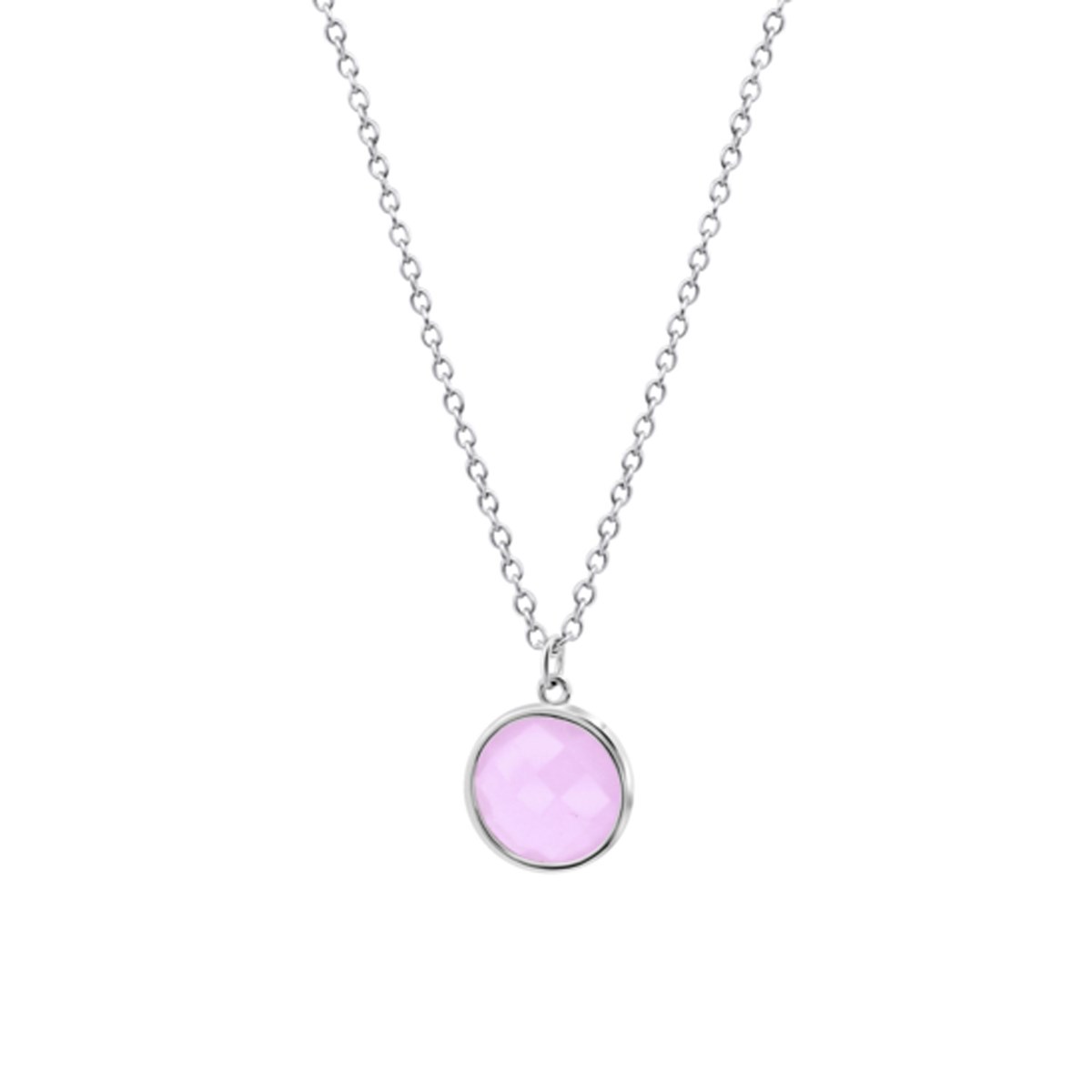 Collier Lotus Silver rond rose et argent