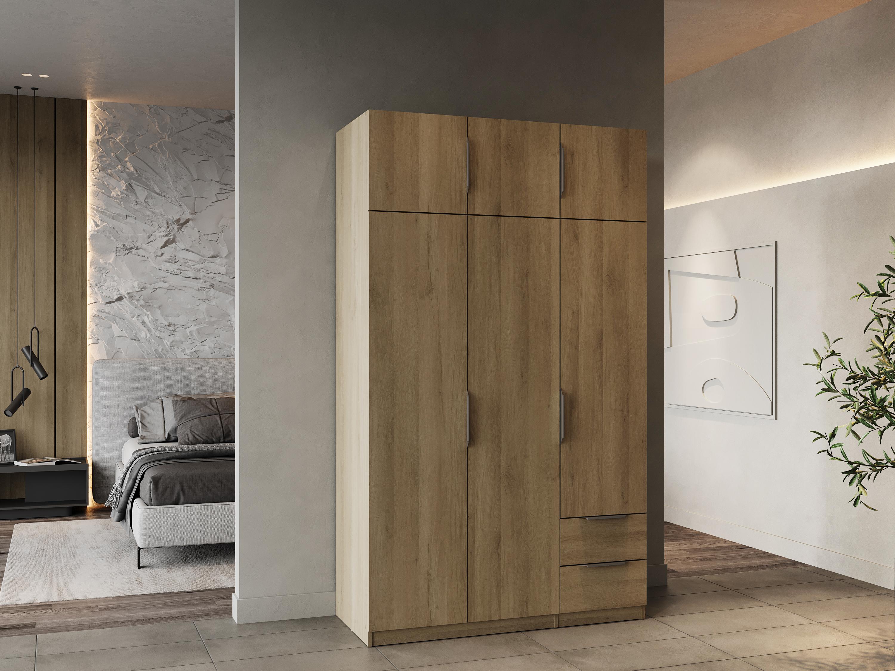 GHOST ARMOIRE 6 PORTES 2 TIROIRS CHENE