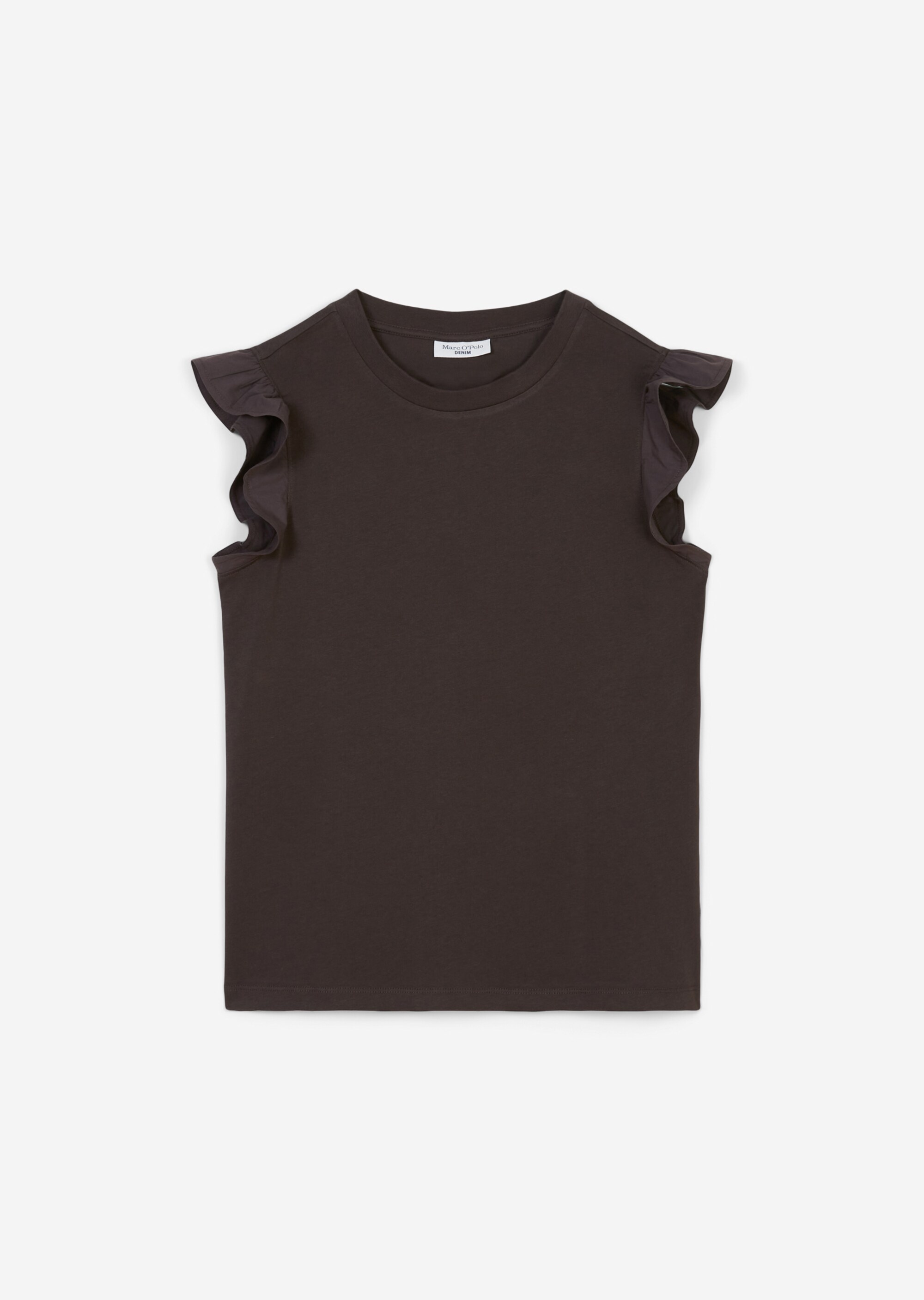 Volant-T-Shirt loose aus Material-Mix