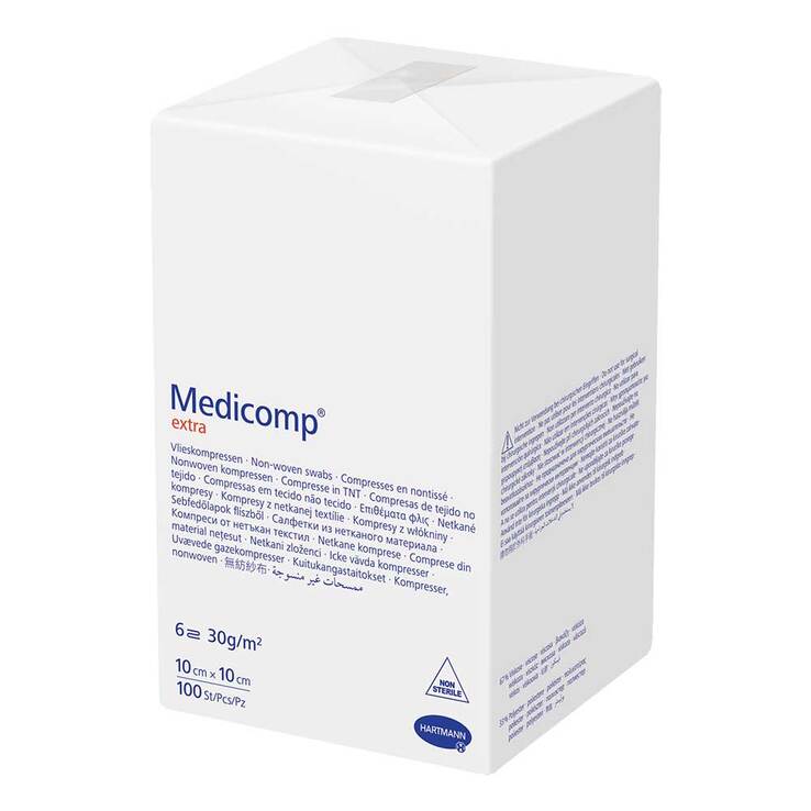 Medicomp Extra Kompressen 10x10 cm unsteril, 100 St