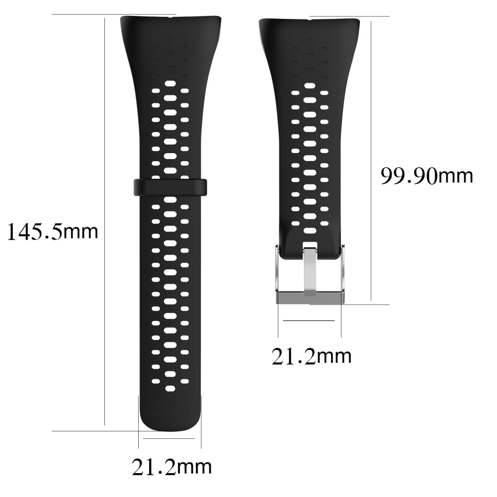 Polar M400 / M430 Ersatz Sport Armband aus Silikon (Gelenkumfang 195-250mm) - Schwarz