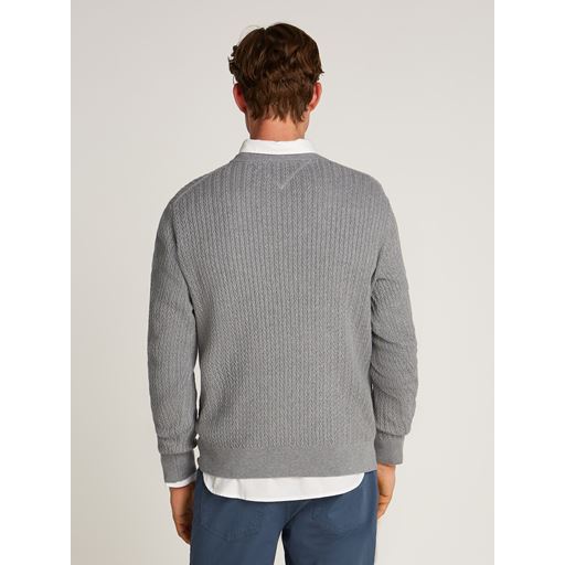Tommy Hilfiger Herringbone Structure Pullover, Medium Grey Heather, XXL