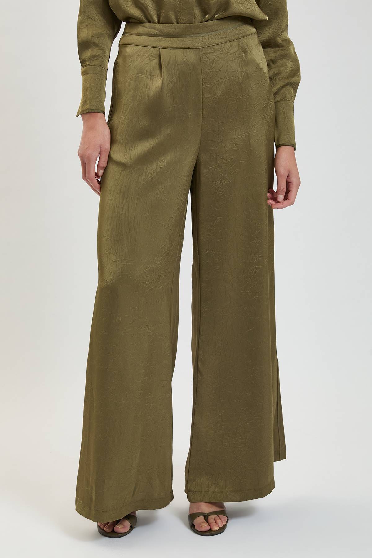 KarenMillen Pantalon Ample En Satin Martelé Tissé