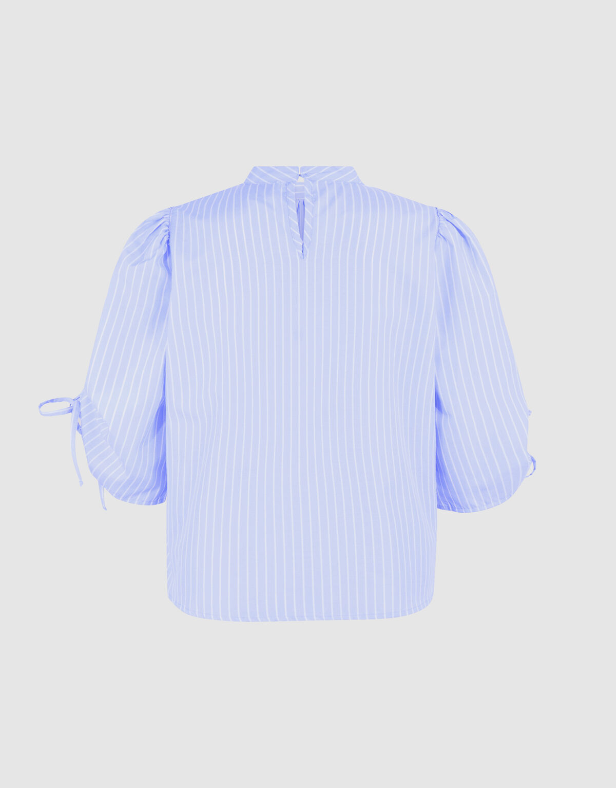 Pinstripe Cord Sleeve Blouse Lichtblauw