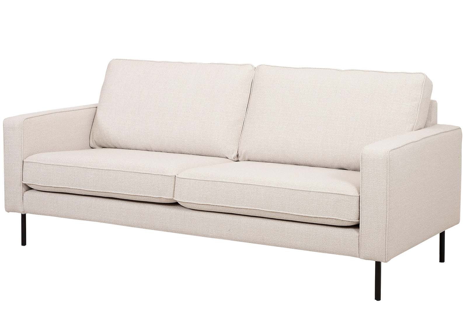 Westin sofa 3-seter. I bouclétekstil Honor A3R1 Beige med sorte ben.