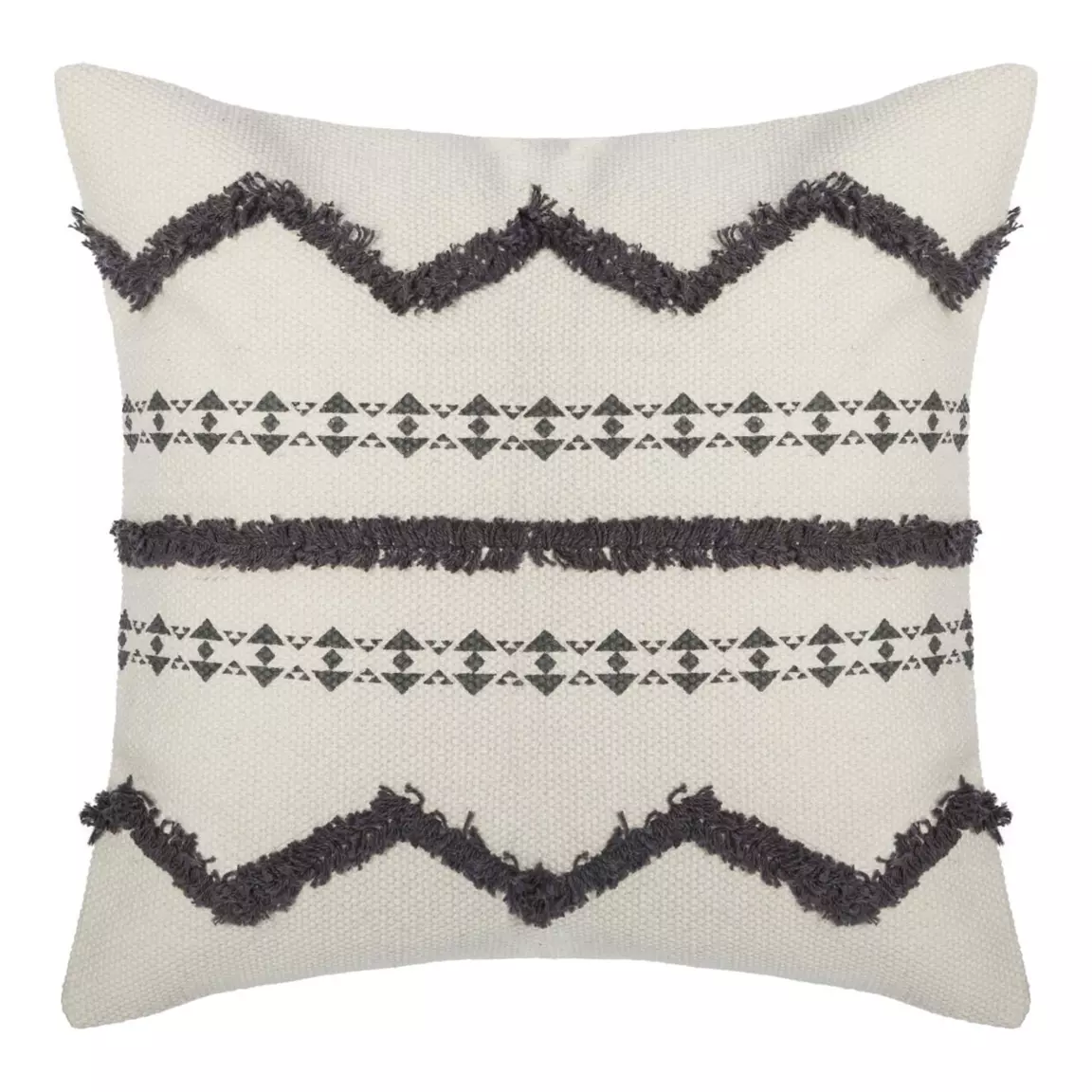 Housse de coussin carrée coton (40 x 40 cm) Wave Grise