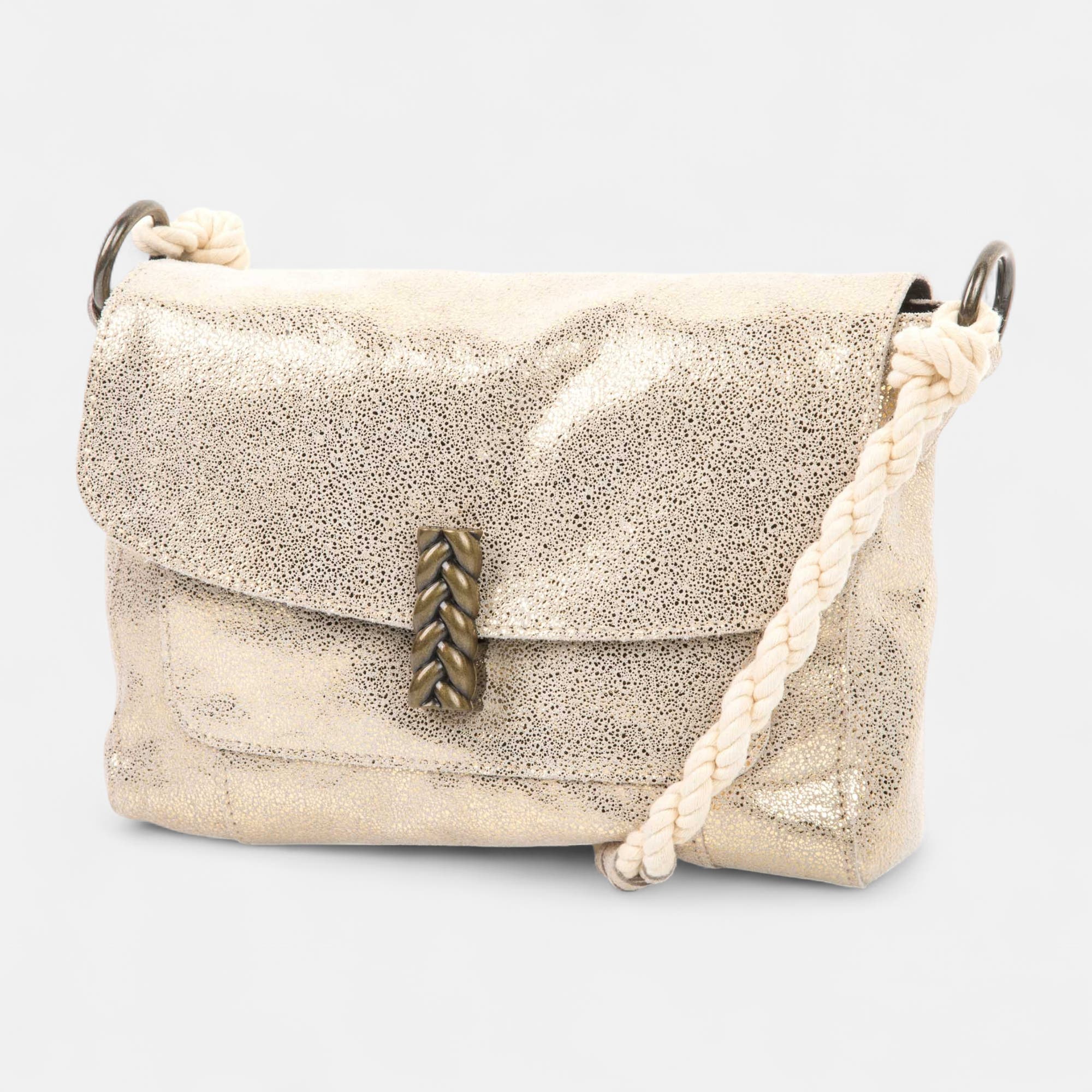 Sac bandoulière en cuir or