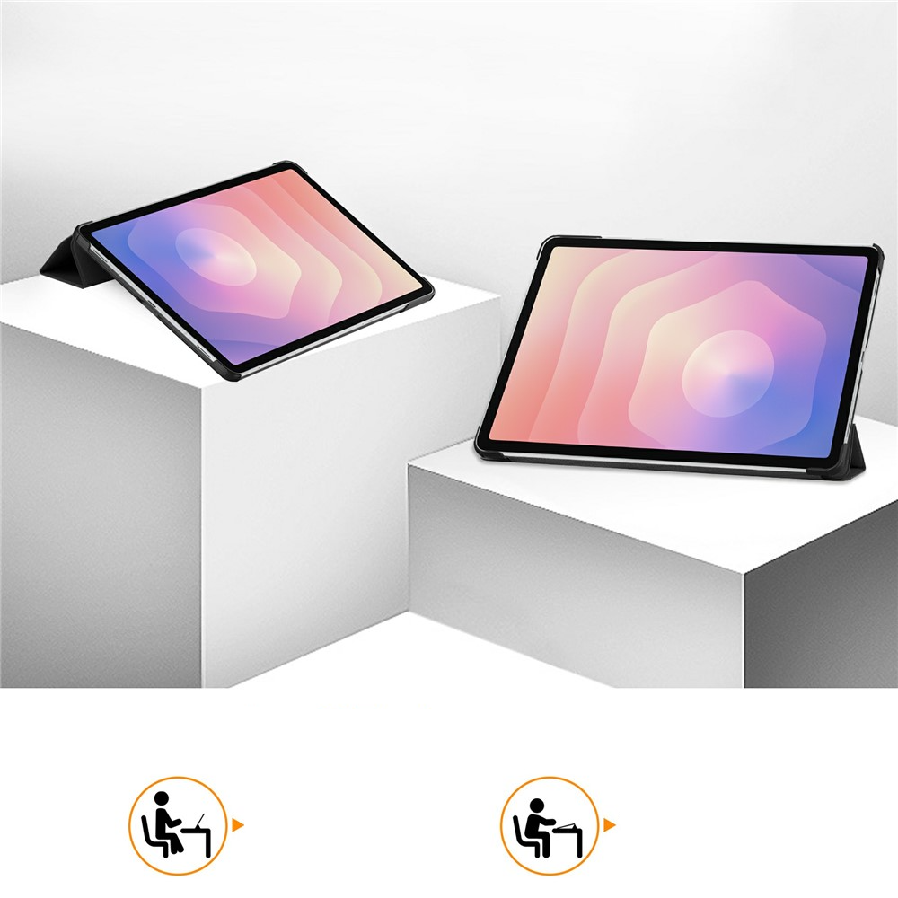 Samsung Galaxy Tab S11 Leder Tasche Smart Cover Hülle Litchi Look - Roségold