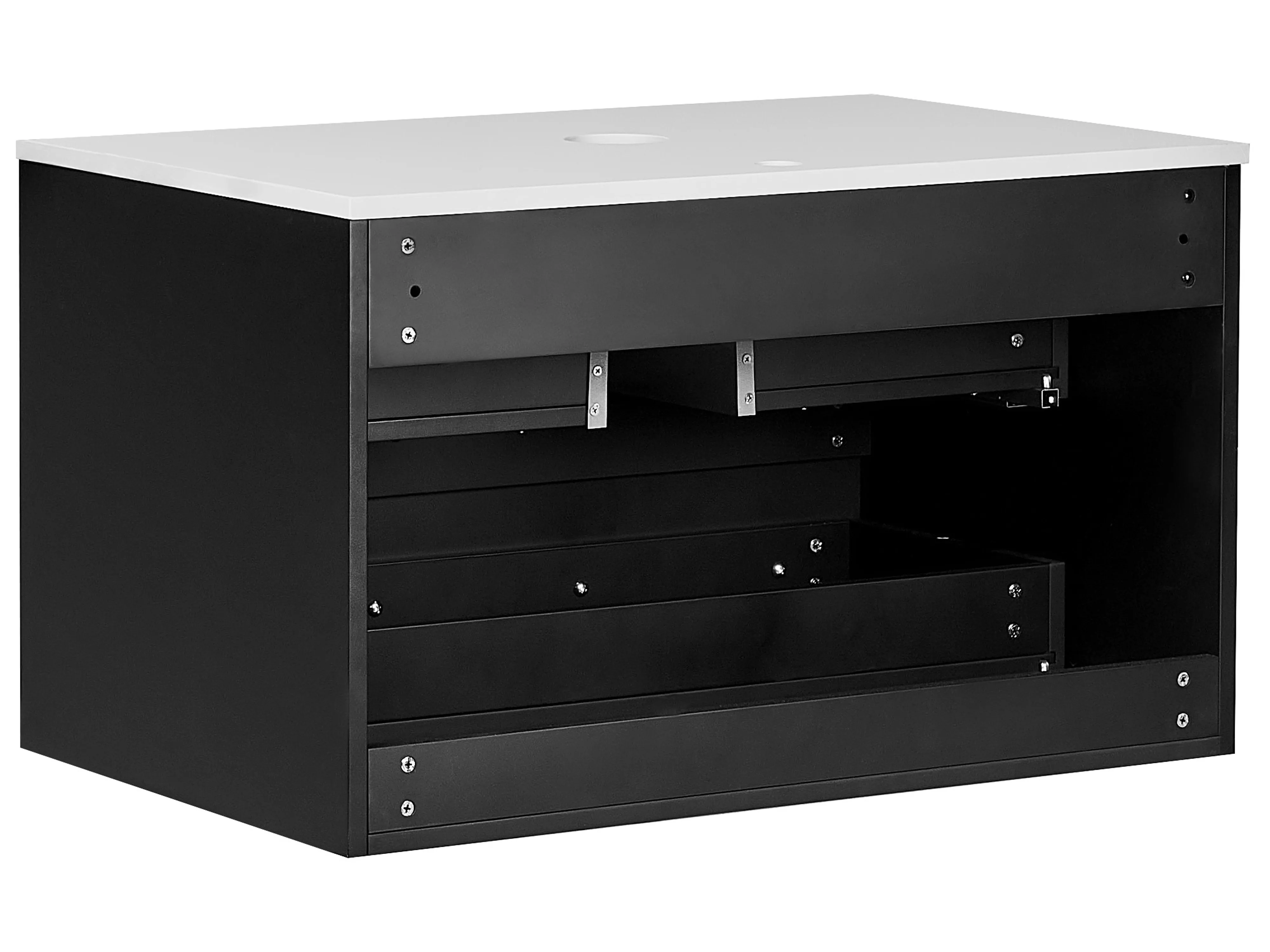 Wandgemonteerde wastafelkast QUINTELA 80 cm Zwart
