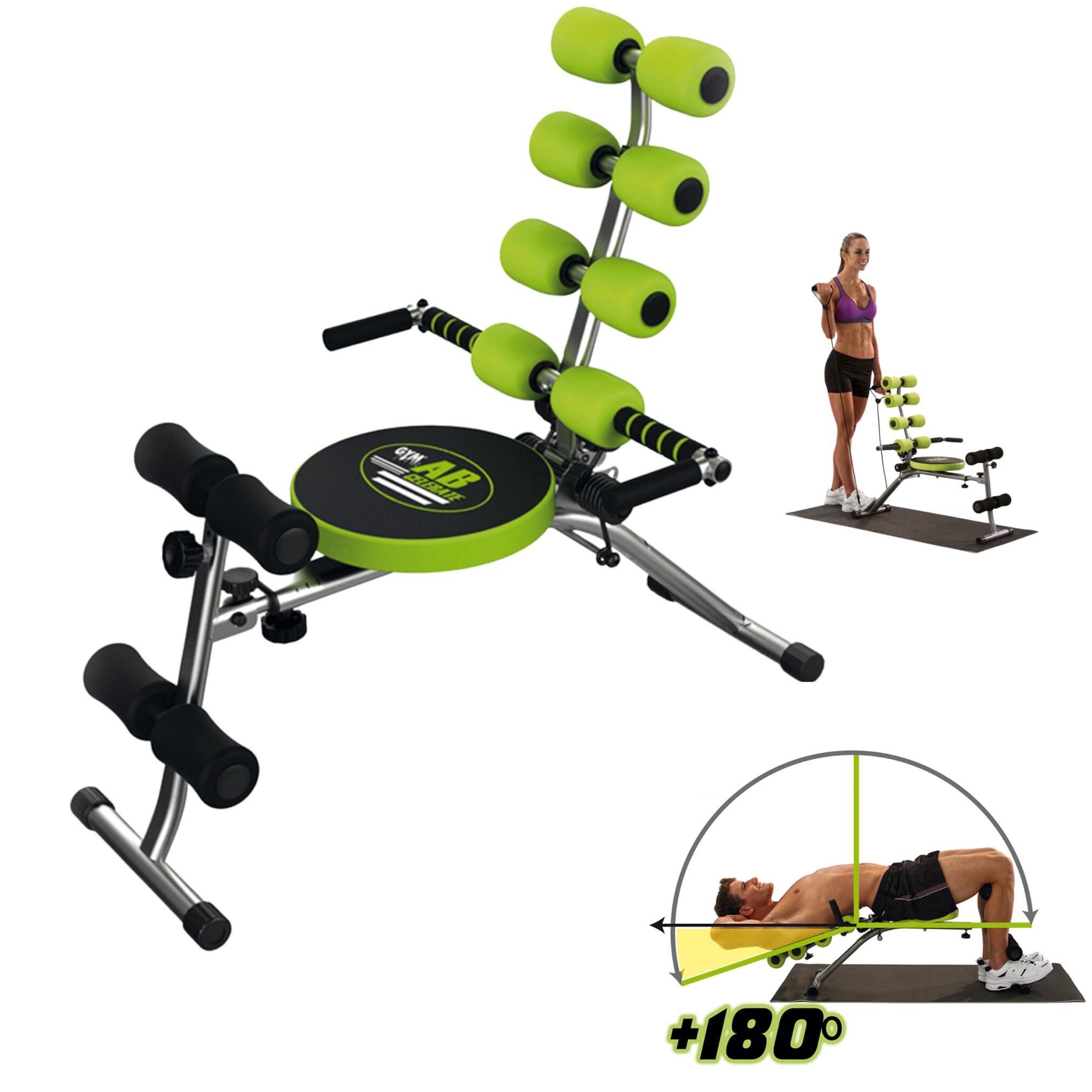 Gymform® Bauchtrainer - Bauchmuskeltrainer mit Trainingsbänder AB Celerate SET