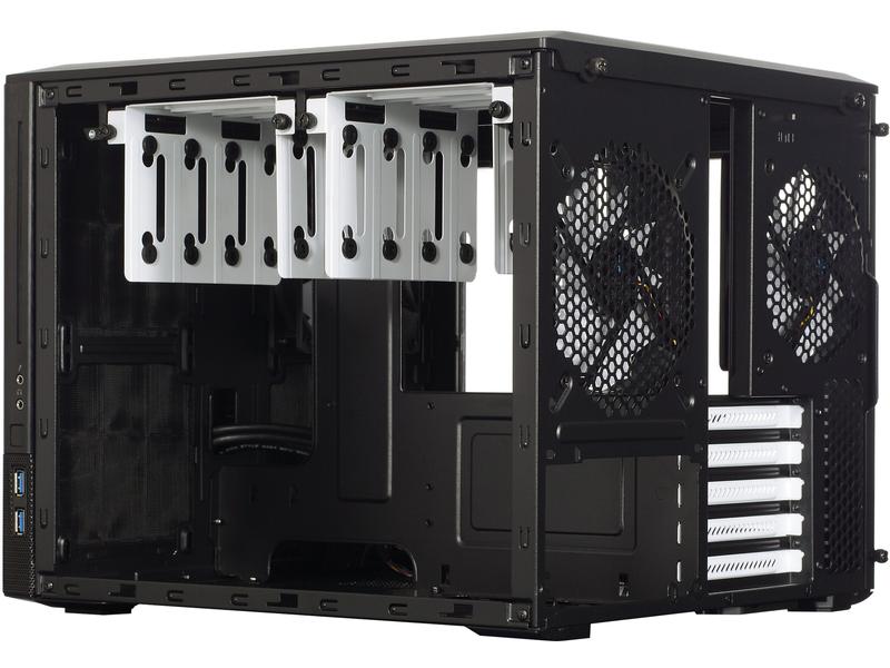 Fractal Design PC-Gehäuse Node 804 Schwarz Modulares Cube-Gehäuse für mATX-Motherboards