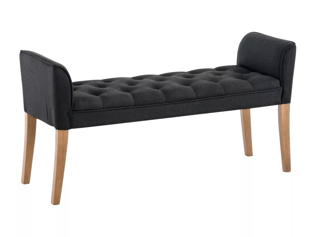Banquette - Similicuir & Bois - Gris foncé - Cleopatra