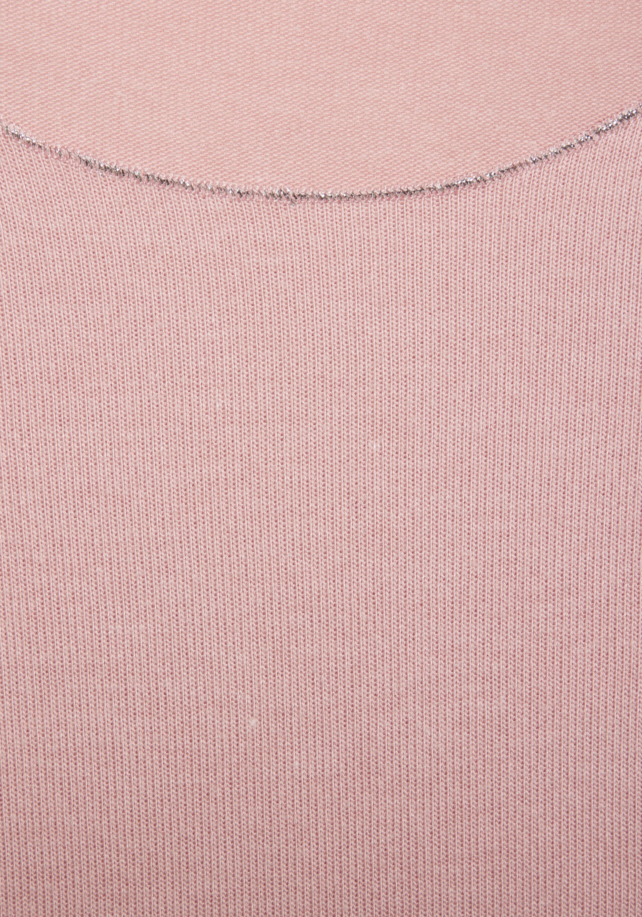 LASCANA Rundhalsshirt »mit feiner Glitzereinfassung« aus weichem Viskose-Feinstrick
