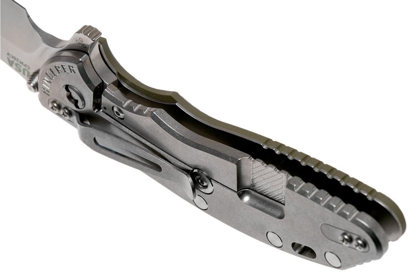 Rick Hinderer XM-24 4” Bowie, CPM 20CV, Stonewashed, OD Green G10 zakmes