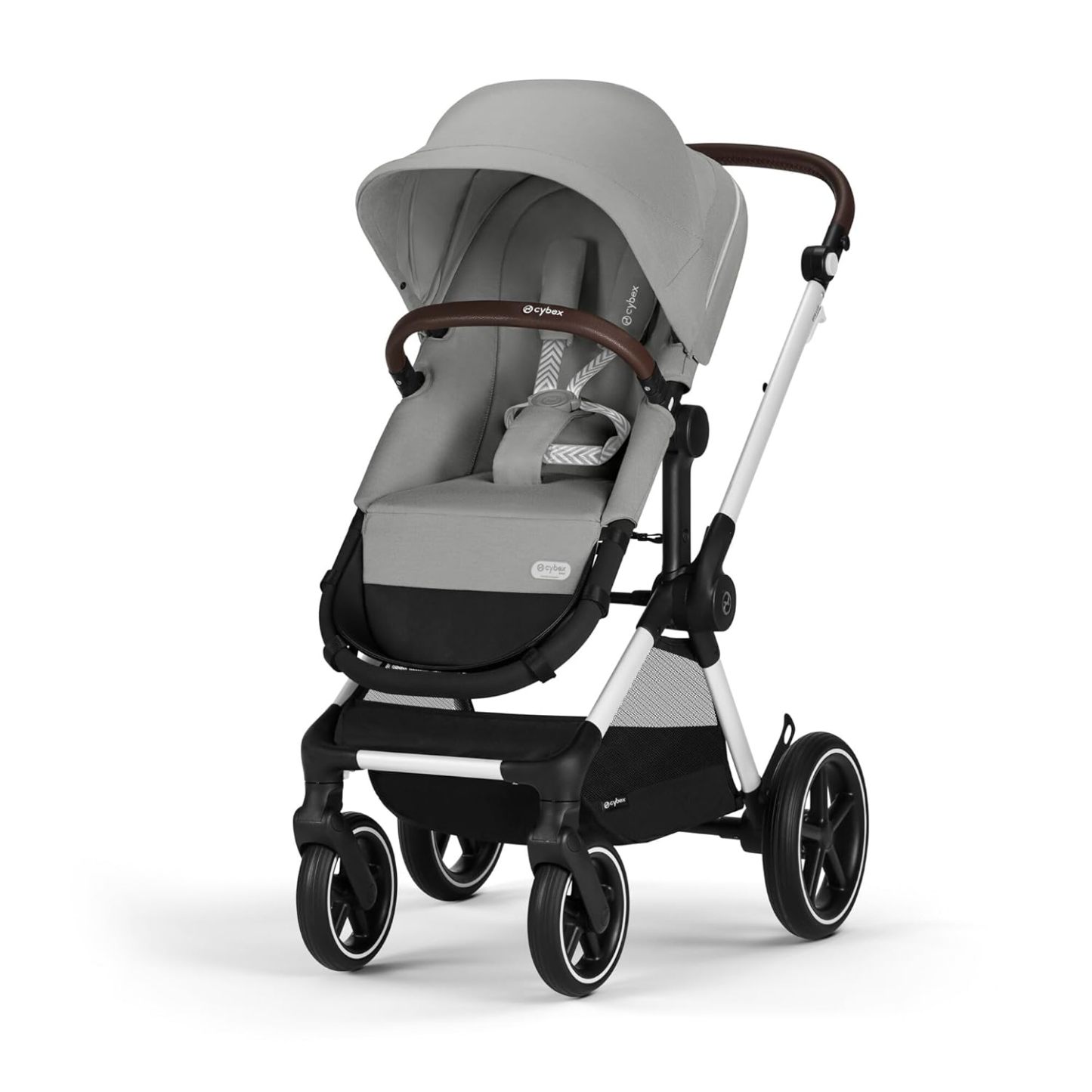 CYBEX Gold Kinderwagen EOS Lux 2-in-1 mit Babyschale Aton B2 i-Size und Babyschalen-Adapter, Reisesystem, Ab Geburt bis 22 kg (ca. 4 Jahre), Moon Black (Schwarz)