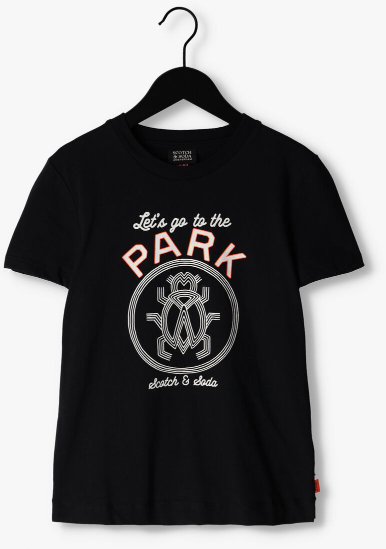 SCOTCH & SODA donkergrijze scotch & soda t-shirt relaxed fit short sleeved uv artwork