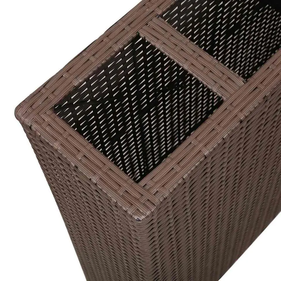 vidaXL - Verhoogde Plantenbak - Bruin - Poly rattan