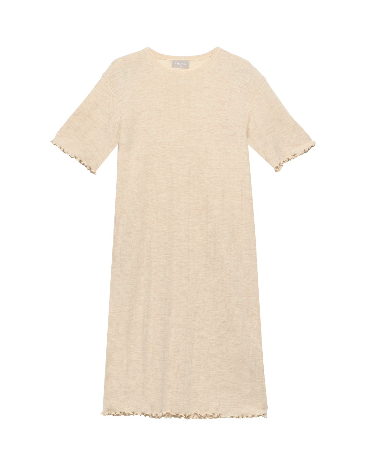 Pointelle T-shirtjurk van merinowol voor dames