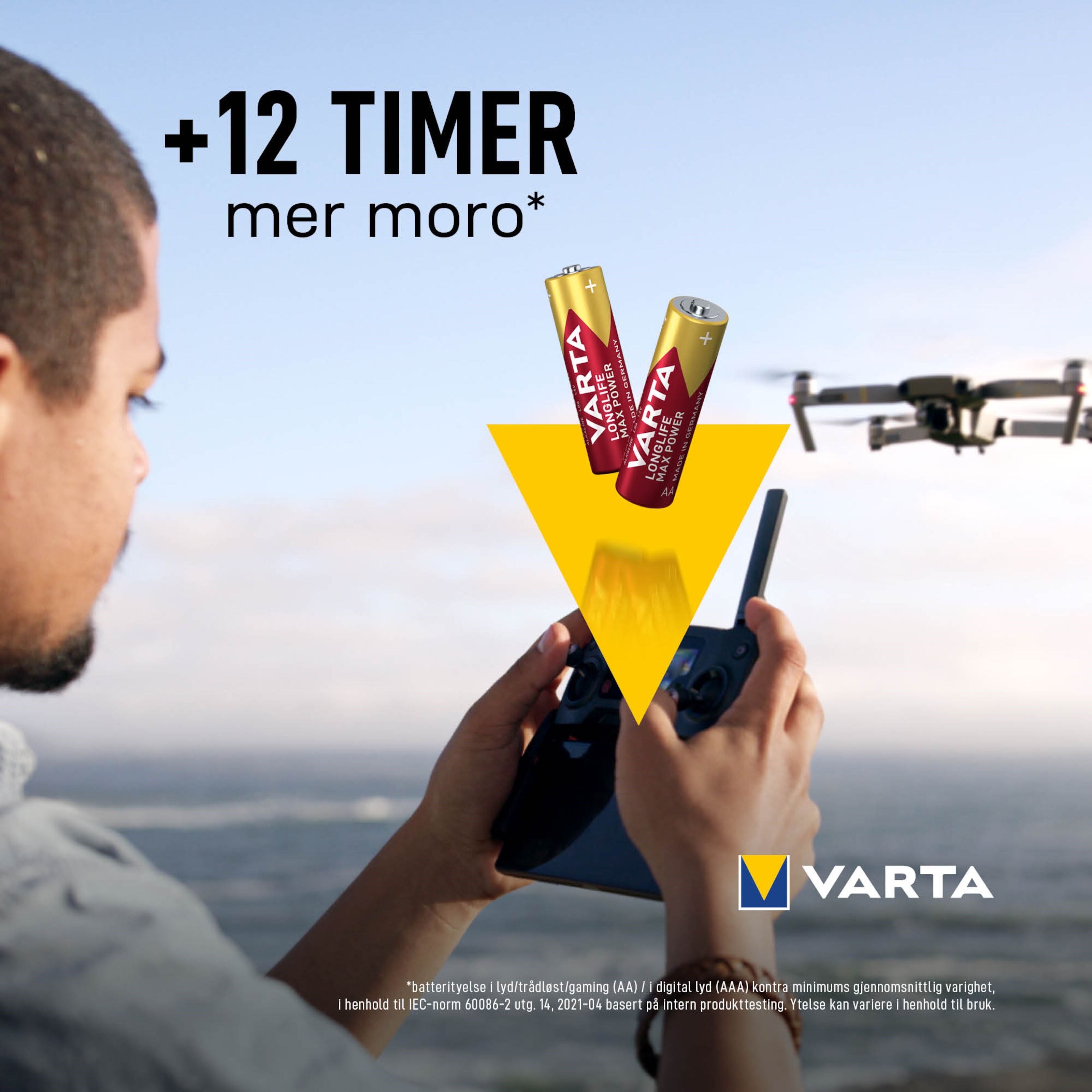 Varta Longlife Max Power AA-batterier 8-pk.