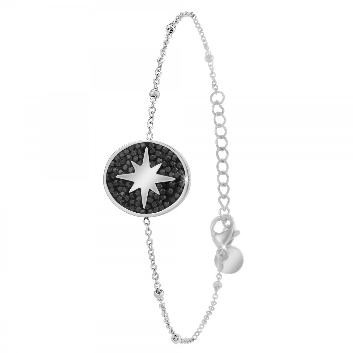 Bracelet SC Crystal orné de Cristaux scintillants noirs