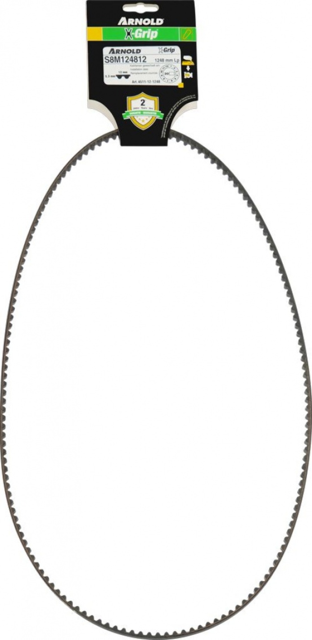 Courroie dentée trapézoïdale x-grip de type 120s8m1248
