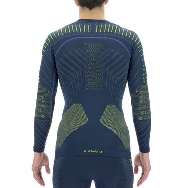 T-shirt thermique UYN MAN RESILYON UW SHIRT LG_SL.ROUND NECK DARK BLUE/YELLOW
