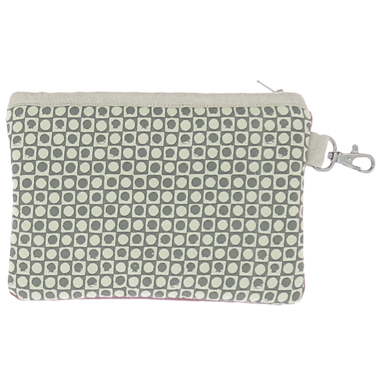 En Fil d'Indienne Trousse plate Soie pourpre - 20x13 cm