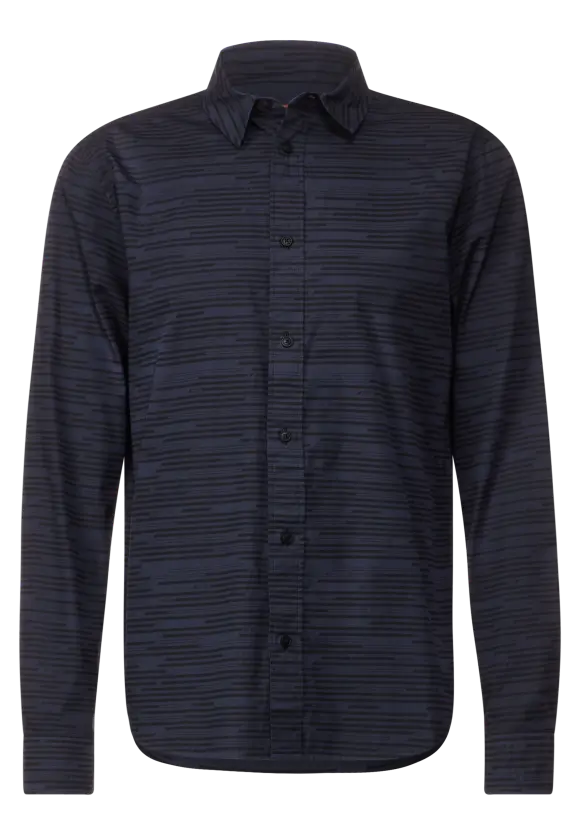 Hemd mit Streifenprint - eclipse blue