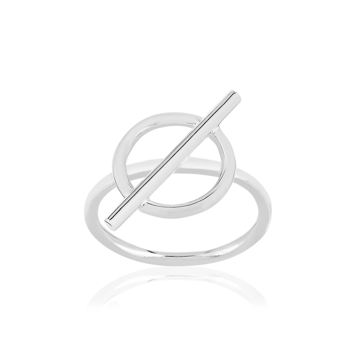 Bague argent 925 motif anneau et barrette