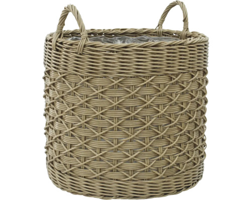Polyrotan mand, 45 x 41 cm, bruin/grijs
